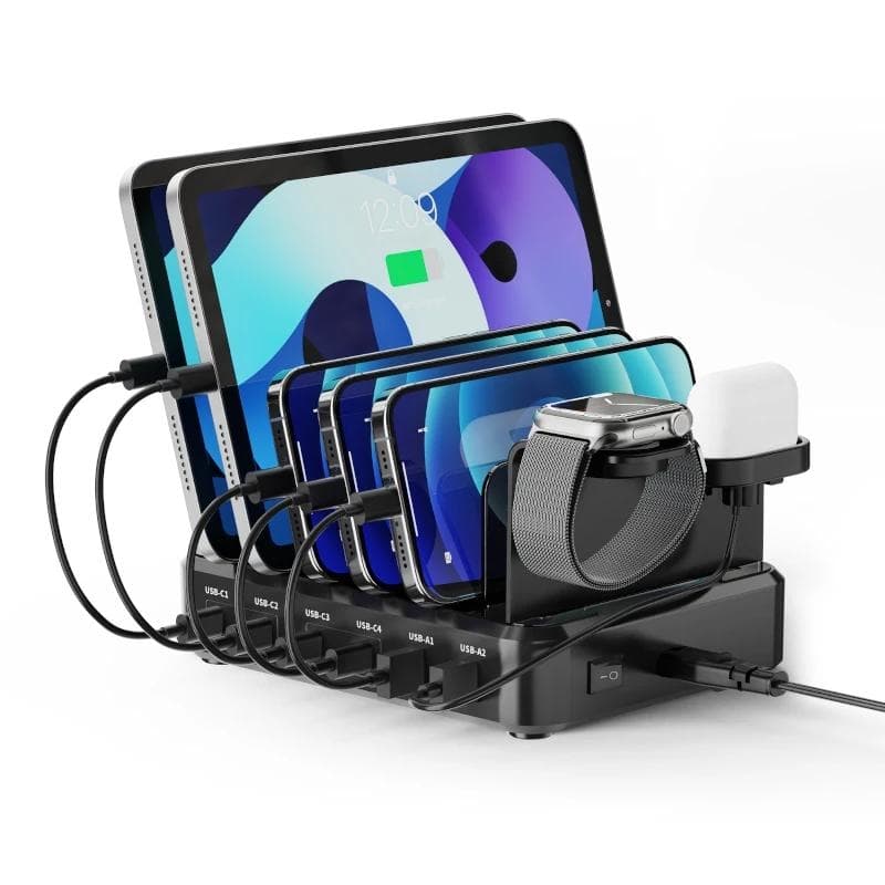 EWENT estacin de carga 6 USB 130 W Reloj-Auric