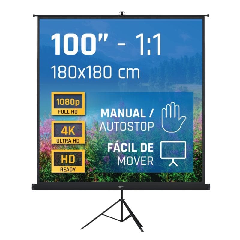 iggual Pantalla 100" 180x180 cm 1:1 trpode+bolsa