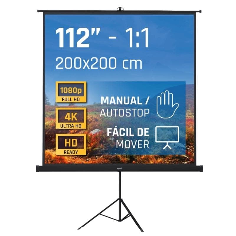 iggual Pantalla 112" 200x200 cm 1:1 trpode+bolsa
