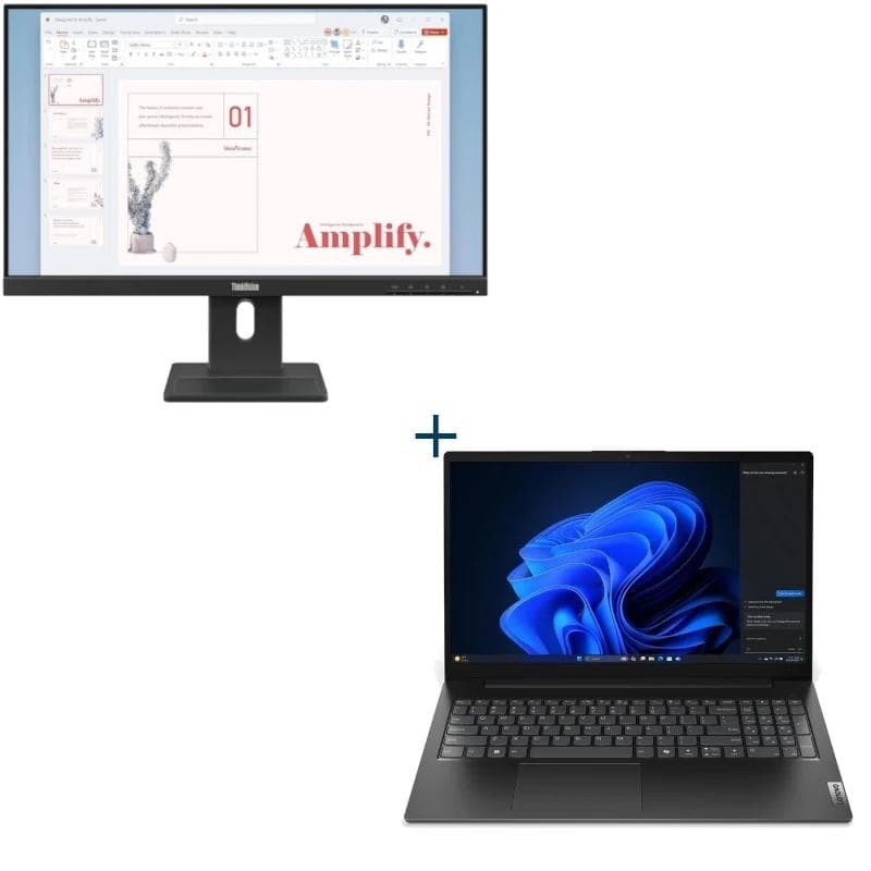 Lenovo V15 i3 8 GB 512 DOS 15"+monitor 24"